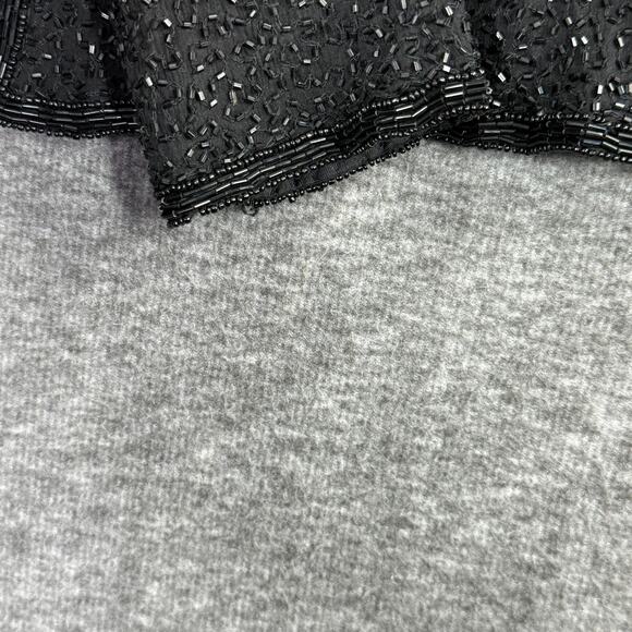 Mark John Gopal Beaded Sequin SILK Jacket Black Italian Wine Bottle Size Medium - Picture 4 of 6